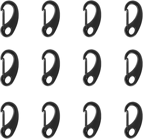 Paquete de 12 mosquetones con mosquetón, cierres de hebilla para asta de bandera, clips marinos, cuerdas, correas de perro, senderismo
