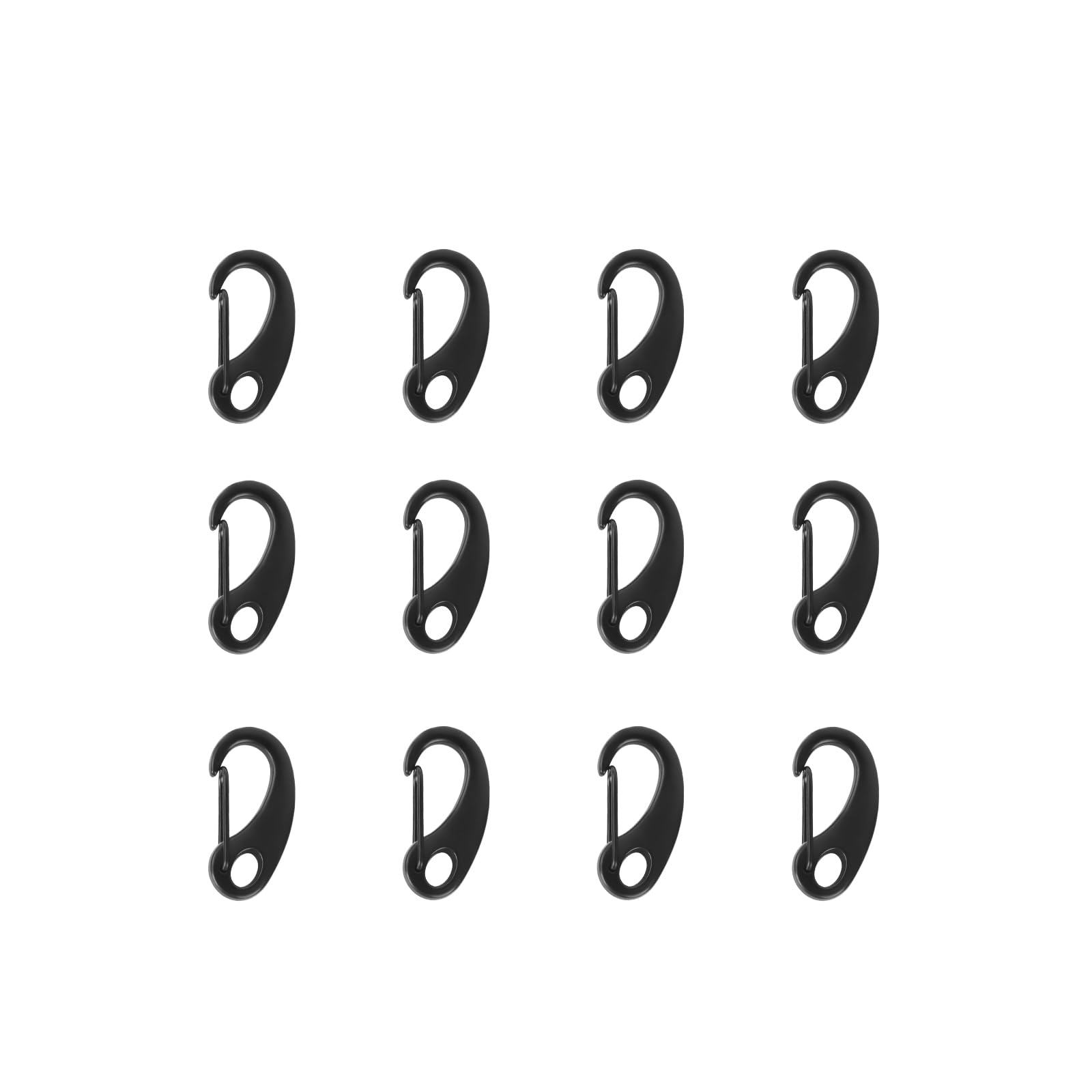 12Pack Carabiner Clips Spring Snap Hook Buckle Clasps for Flag Poles, Marine Clips, Ropes, Dog Leashes, Hiking