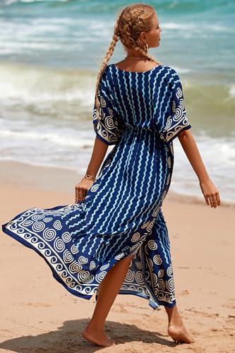 Image of Women Beachwear Long Beach Coverups Kaftan Casual Caftan Dress