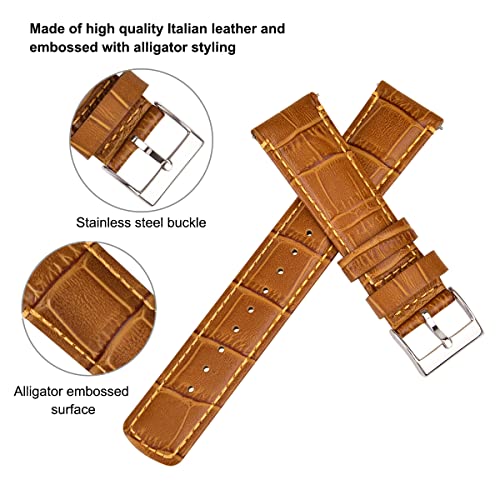 Image of Ritche Christmas Gift Quick Release Leather Watch Bands Genuine Leather Watch Strap for Samsung Galaxy Watch 6 Band Classic 43mm 47mm 40mm 44mm 18mm, 20mm or 22mm for Men and Women, White Elephant Gifts, Stocking Stuffers for Men