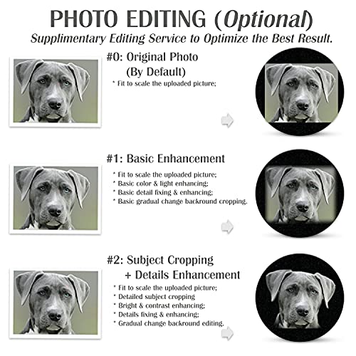 Image of ADFSTONE 10 inch Round Shaped Pet Memorial Stones Personalized Dog Remembrance Gifts, Customized Cat Picture Grieving Plaque, DIY Gravestone, Custom Sympathy Photo Gift, Animal Grave Markers