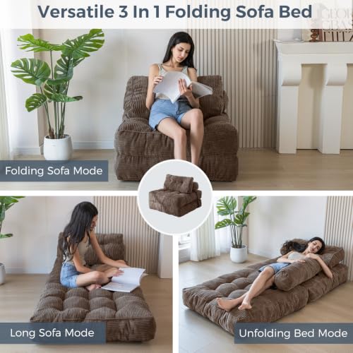 Image of MAXYOYO Folding Sofa Bed, Convertible Chair Bed with Pillow
