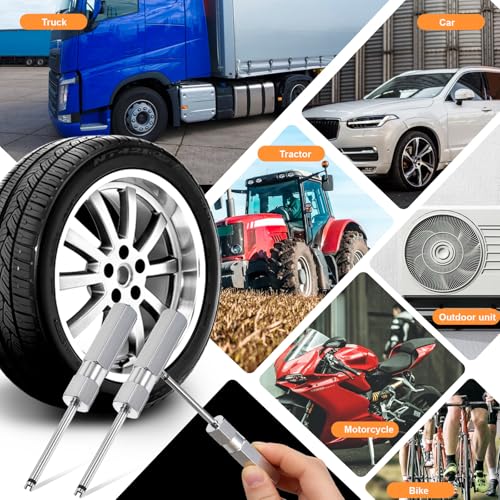 Image of 2 Pieces Valve Stem Removal Tool, 4.3 Inch Long Valve Core Removal Tool Tire Valve Stem Tool Valve Stem Puller Screwdriver Valve Stem Core Remover for Schrader Valve Cores Valve Stem Installation