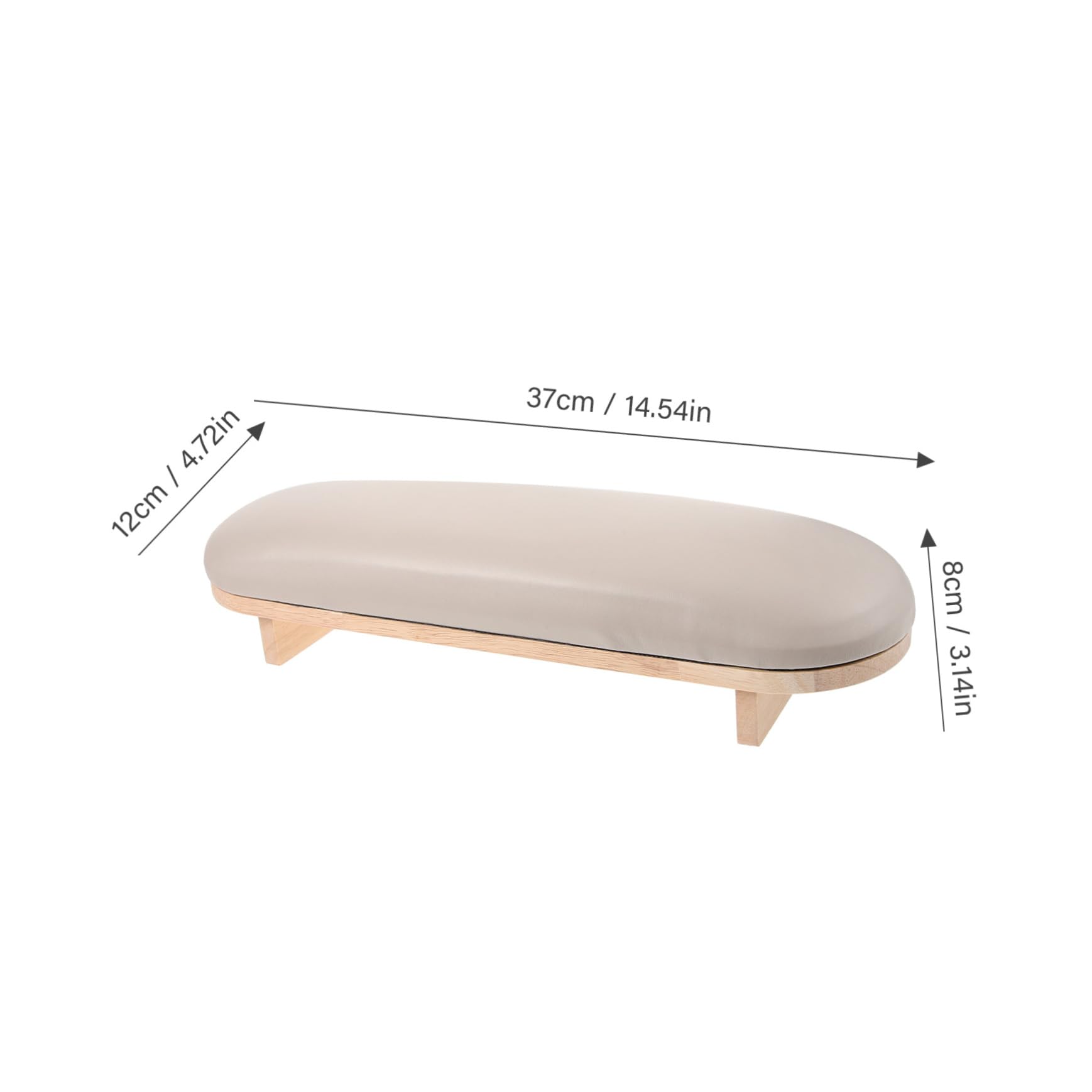 Cuscino Poggia-mano per Unghie in Legno e Cuoio Khaki | Supporto Fermo e Confortevole, per Nail Art a Casa, Stile Originale per Uso in Salone