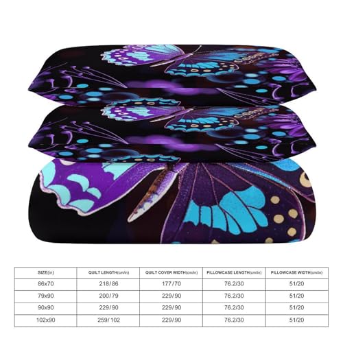 Couvre-lit épais imprimé papillon violet de qualité supérieure