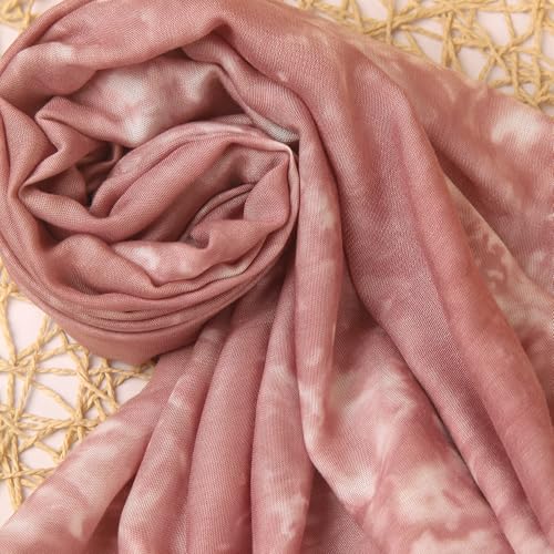 Tie Dye Printed Hijab Soft Premium Viscose Cotton Modal Scarf Muslim Turban Abaya Accesorries Women Elegant Shawl4