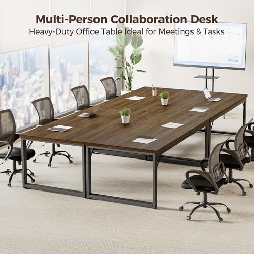 Image of Mericonia 48 Inch Computer Desk, 1 inch Thick Small Office Table, Walnut