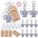 iZoeL 20 Set Regalo Gli Ospiti, 20 Portachiavi Baby Shower, 20 Sacchetti In Organza, 20 Etichette Ringraziamento, Per Baby Shower, Bomboniere Per La Cresima Del Battesimo