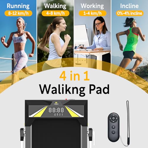 4 in 1 Laufband für Zuhause 12 km/h mit Neigung Walking Laufband Pad, Standardmodell 1-10 km/h, LED-Anzeige, Geräuscharme Laufbänder Fernbedienung für Zuhause und Büro – Bild 3