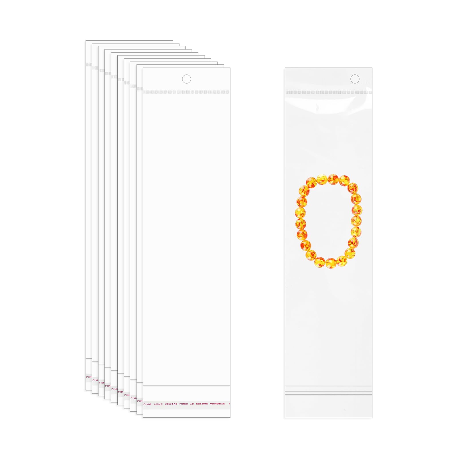 PATIKIL Self Sealing Bag with Hang Hole, (10" x 2.4") (300Pcs), Clear Resealable Plastic Storage Bags Suit for Packaging Necklaces/Jewelry/DIY