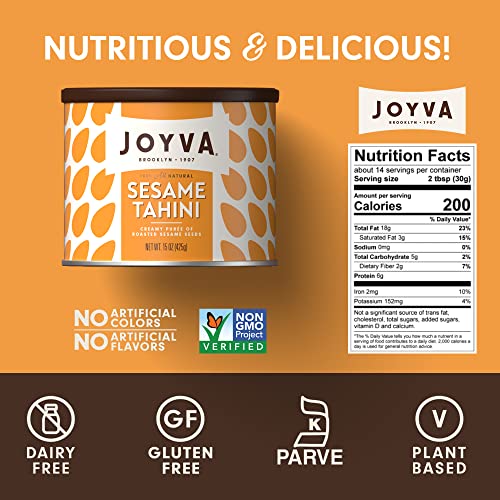 Image of Joyva Sesame Tahini | Roasted Sesame Seed Puree | 15 oz | Smooth & Creamy