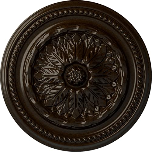 Image of Ekena Millwork CM15CHBZS 15 3 /4 inchOD X 1 7 /8 inchP Chester Ceiling Medallion Fits Canopies Up to 2 1 /4 inch, Bronze