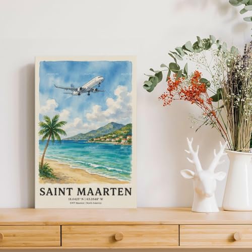 Poster Saint Maarten aquarelle pour sublimer un mur vide - 4