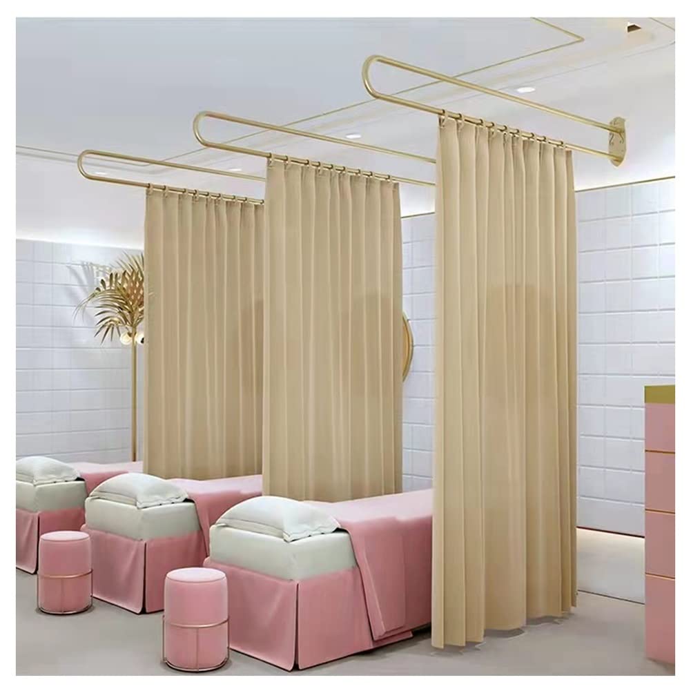 Rideaux De Séparation De Pièces - Rideaux Transparents Et Tringle en Métal Doré - Rideau De Séparation De Salon De Beauté - Rideaux D'intimité pour Le Salon Salle À Manger Rideaux (Couleur : Light Br
