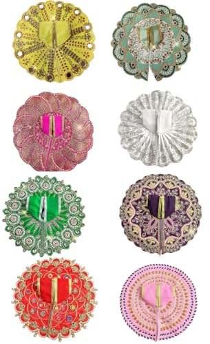 Image of Partish Laddu Gopal Dress (Pack of 8, Random Designs & Colors) l Ladoo Gopal Dress l Kanha Ji Dress (Set of 8 Poshak) Size 0 1 2 3 4 5 6 (Size 2)