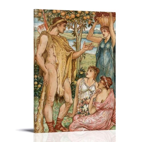 Tableau Hercule et les Nymphes Walter Crane 60x90 Toile Mythologique Premium