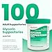 AVEDANA USP 2g Glycerin Laxatives Suppository – 100 Adult Size Laxative Suppositories for Men and Women – Fast and Gentle Relief Suppositories for Constipation – Comfortable Shape Adult Suppository