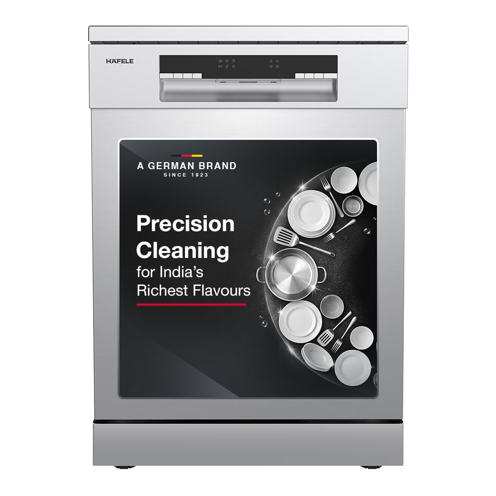 Hafele Aqua Chrome Dishwasher 13 Place Settings | Free Standing | Sleek Stainless Steel Build | Perfect for Indian Utensils | Hygienic, Space-Saving & High-Performance Cleaning-image-8