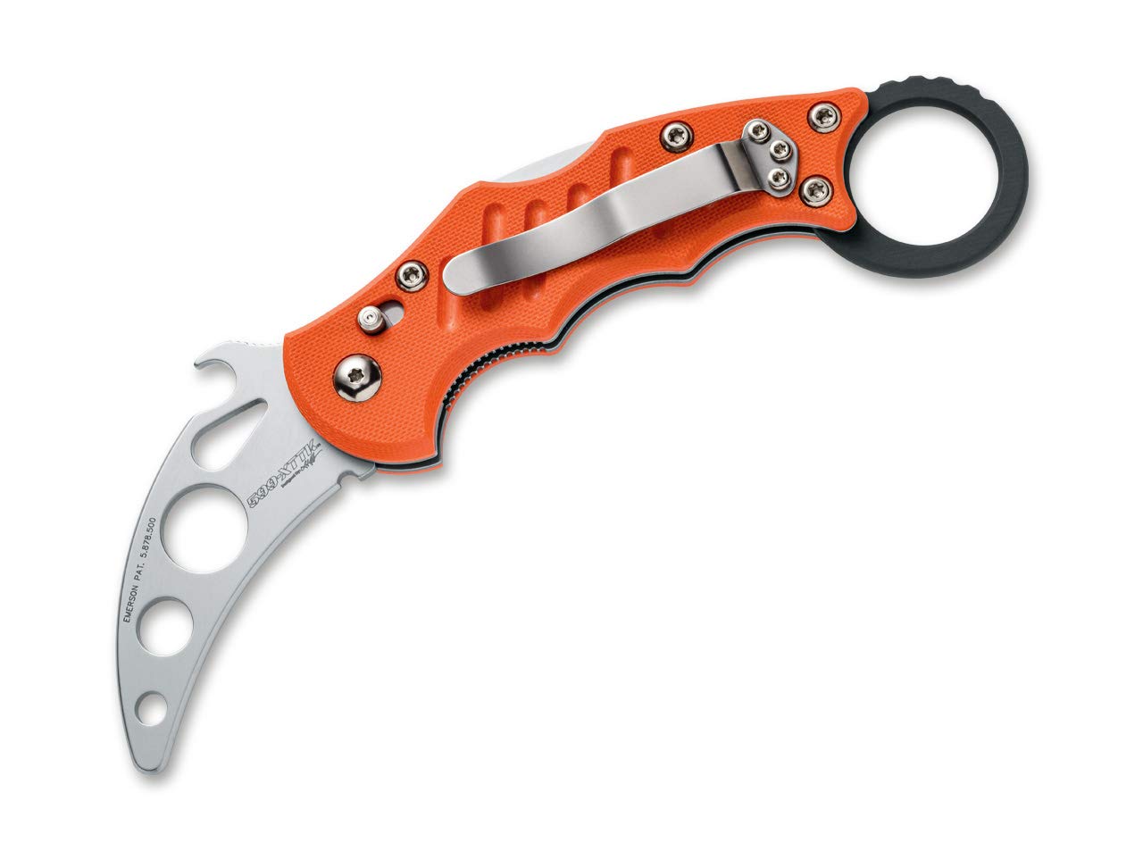FKMD Unisex – Karambit 599 XT Trainer scyzoryk, pomarańczowy, 17,5 cm