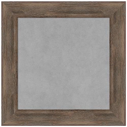 Amanti Art Brown Framed Magnetic Board, 21x21, Country Rustic Office Decor