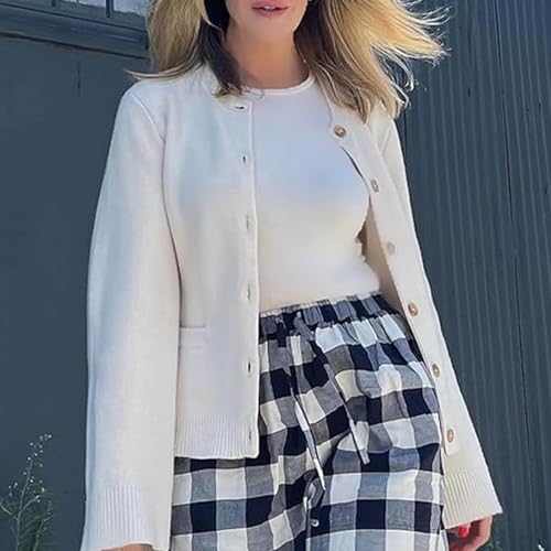 Describeu Cardigan,Ultra-Soft Button Cardigan,Slimming Button Cardigan Sweater Women with Pockets3