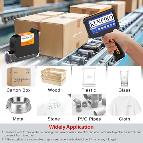 Image of 42ml Fast Dry Ink Cartridge KP0.5IN-WH for Handheld Inkjet Printer KP-MINI,KP-N01,KP007, 0.5inch /12.7mm SolvenHandheld Inkjet Printer KP-N01t Quick-Drying Ink Cartridge Replacement - White