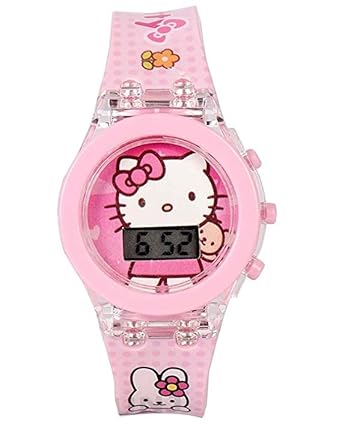 Next INN Digital Kids Light Watch Frozen/Kitty/Princess / (Random Character) Digital Girls Watch(Pink Dial & Pink Colored Strap)-DIGITAL34MFS(Hk)