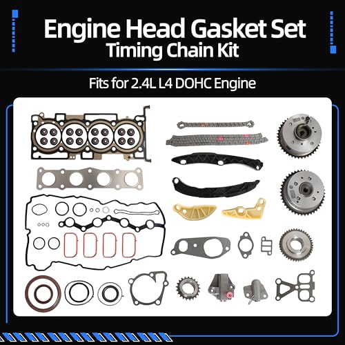 Image of Head Gasket Set+Timing Chain Kit with Intake Exhaust VVT Gear Sprocket, for Hyundai Sonata /Santa Fe Sport 2015-2019, for Kia Sorento /Sportage 2015-2018, 2.4L L4, 223112GGB0, 24350-2G750