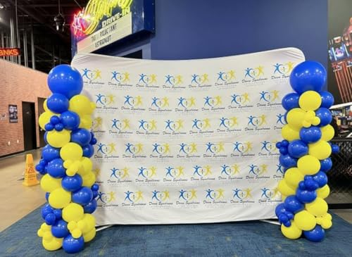 Image of 85pcs 12 inch Royal and Yellow Latex Balloons with Blue Yellow Confetti for Birthday Anniversary Engagement Graduation Baby Shower Wedding Party Decorations with Ribbon