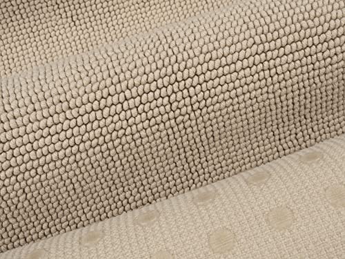 Cotton Paradise Bath Rug For Bathroom, 17X24 Inch 100% Cotton Non Slip Bath Mat Rug, Soft Absorbent Machine Washable, Beige Bath Rug #TOP4
