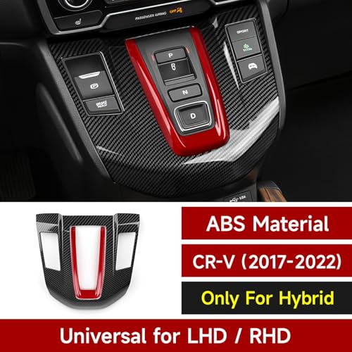 Image of Hybrid 2PCS Gear Shift Panel Decals for Honda CRV 2017 2018 2019 2020 2021 2022 Accessories CR-V ABS Carbon Fiber Interior Stickers
