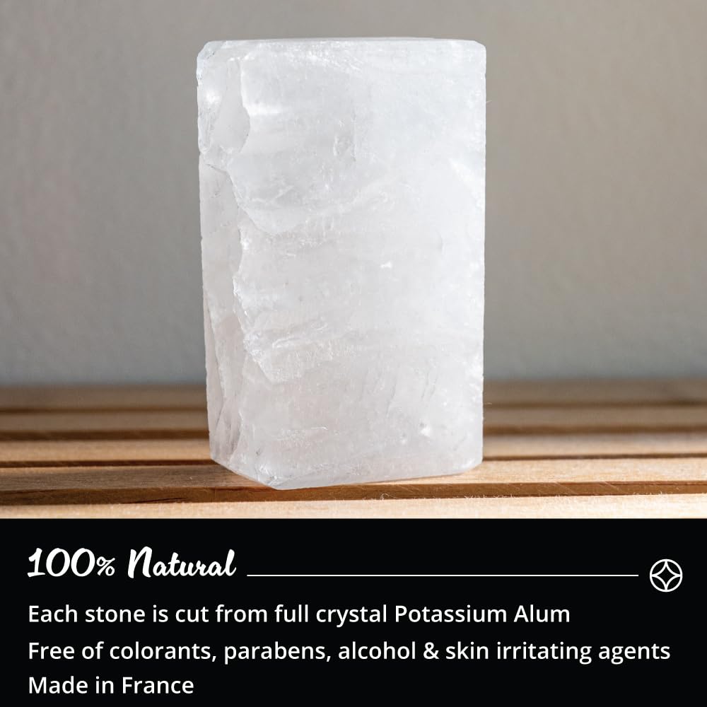 Royal Shave Piedra de alumbre 100% natural para hombres, piedra para después del afeitado que calma la piel, alivia la irritación de la hoja y cura cortes accidentales (100 g)