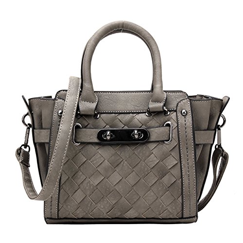 Sac à main verrouillage toupie en tricot de vague d'été gris chic