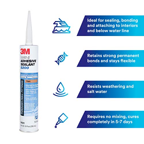 image for 3M Marine Adhesive Sealant 5200 (06501) Permanent Bonding and Sealing 