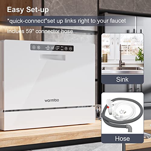 Comfook Compact Dishwasher Big Capacity Countertop Dishwasher With 5 Washing Programs, Portable Dishwasher With 6 Place Setting Rack And Silverware Basket For Party, Apartments, Dorms, Rv, Boats #TOP1