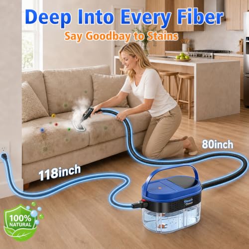 Image of Steam Cleaner for Home & Car, 2500W Handheld Steamer for Cleaning