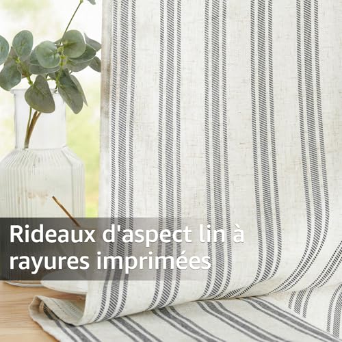 Draperies interieurs effet lin beige de haute qualité