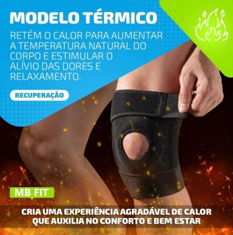 Joelheira De Compressão Ortopédica Preta Patelar Reforçada - Faixa Ajustável Bilateral