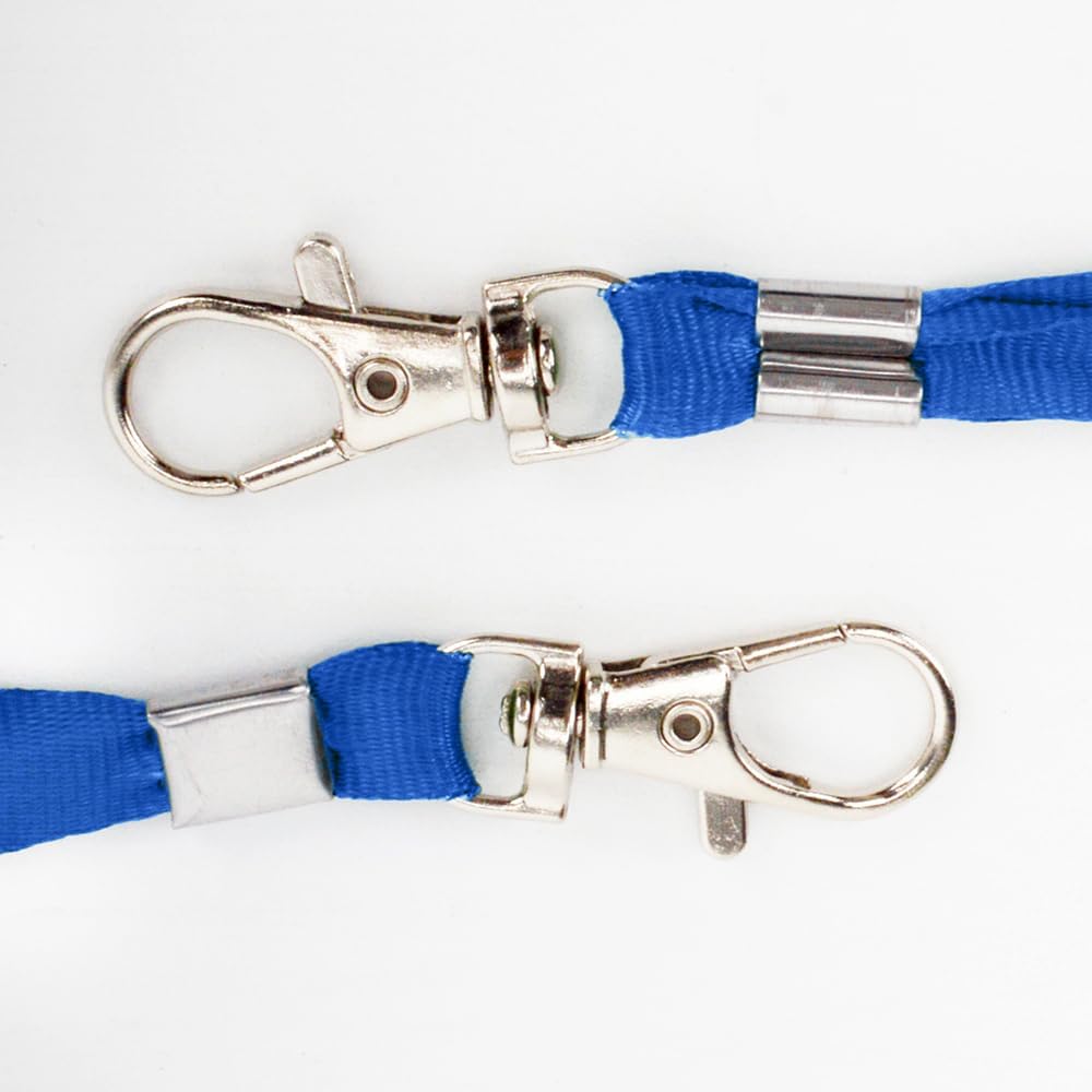 Lanyards 50 Pcs Bulk Lanyard for Id Badges Flat Blue Lanyard with Badge Clip Swivel Hook (50, Blue) - Image 4