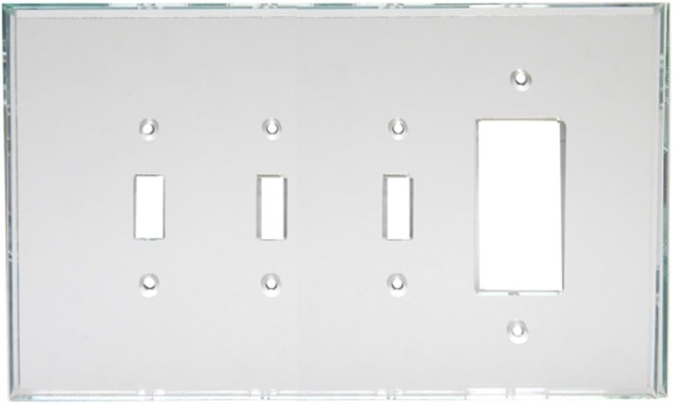 GlassAlike® Quad Decora (GFI) | Premium 3/16" Thick Acrylic Mirror GFCI/Rocker Wall Plate Cover with Gasket/Frame for Flush Mount | Oversized 9-5/8" x 6" | Looks Like Glass Mirror Only Better