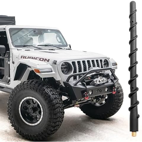BA-BOLING Short Antenna for 2007-2024 2025 Jeep Wrangler JL JK Unlimited 4xe Rubicon Sahara, Antenna Replacement Jeep Gladiator Willys Mojave, 7 Inch Car Radio Jeep Wrangler Gladiator Accessories Cover