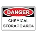 ComplianceSigns.com Danger Chemical Storage Area OSHA Safety Sign, 10x7 inch Plastic for Hazmat