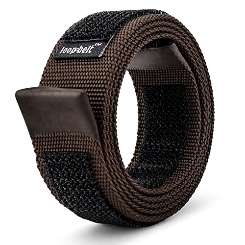 Brown No-Scratch Web Belt with Rubber Coated Tips and Advanced Hook & Loop Fasteners