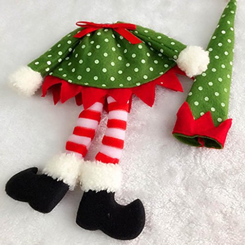 Tenworld 1 PC Polka Dot Hat + Dress Wine Bottle Cover Bags For Christmas Decoration