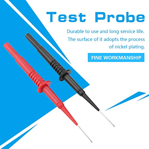 Image of Yoidesu 2Pcs P5008 Test Probe,Fully Insulated Quick Pierce Testing Clips Needle,Black Red Banana Socket Connection Wire Multimeter Testing Probes