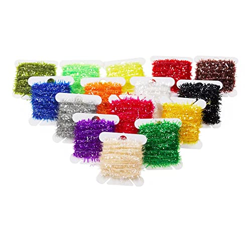 GREATFISHING 15 Colors Tinsel Chenille Thread Line Crystal Flash Line Realistic Fly Tying Materials Fishing Numph Bugs Scud Dry Flies Saltwater Flies - Thumbnail 4