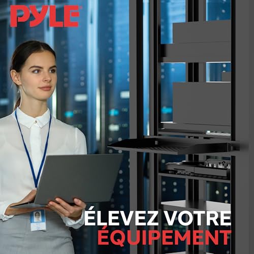 Étagère Rack Serveur 19 Pouces Ventilée Pyle 1U Supportant 110 lbs - 7