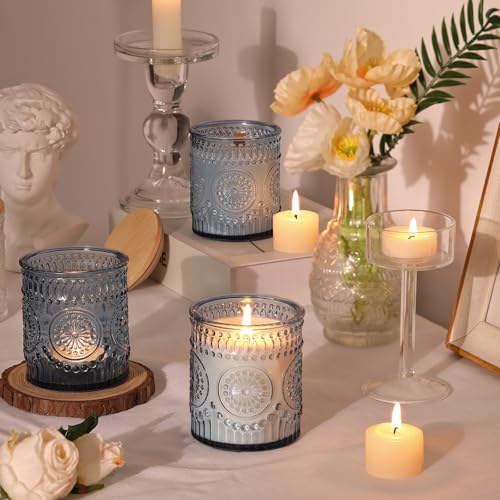 DARJEN 10 Pack Blue Candle Jars for Making Candles- 7.5 OZ Empty Glass Candle Making Jars with Bamboo Lids and Labels, Candle Making Supplies Candle Containers for DIY Gifts by DARJEN - Image 6