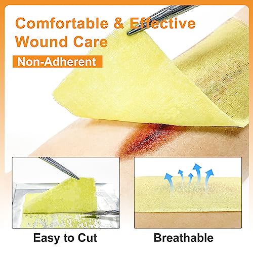 Carbou Medical Xeroform Petrolatum Dressing (4"x4" 25 Pack + 1"x8" 50 Pack), gasas no adherentes, parche de malla fina suave para cuidado de heridas, quemaduras, laceraciones, injertos de piel e incisiones quirúrgicas miniatura 2