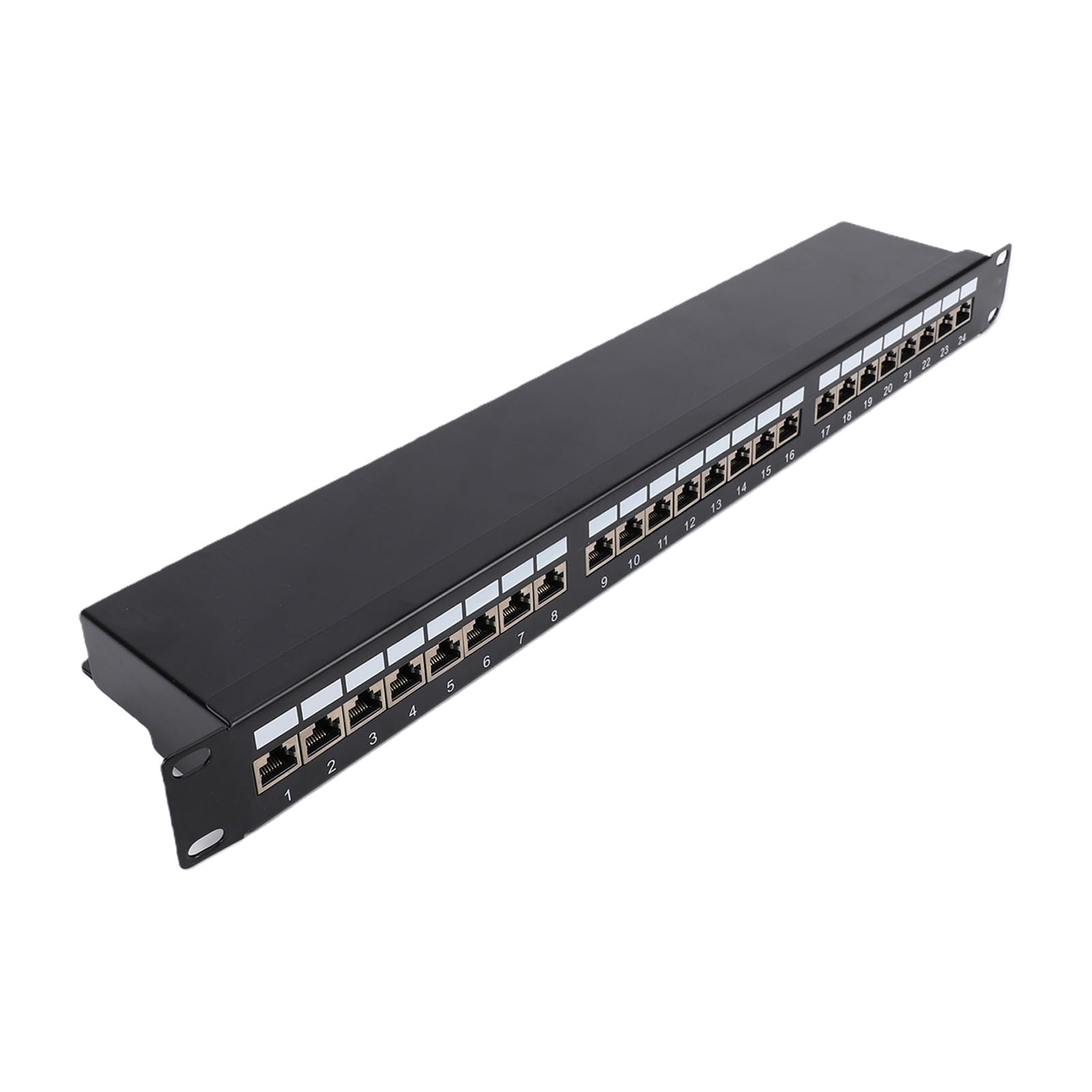 YWBL-WH Panneau de Brassage 24 Ports, 19 Pouces blindé 10 Gbit/s | Acier laminé à Froid, Boîtier Métallique blindé, Centre de Données 10 Gbit/s, pour Câble Réseau Cat6As Cat6